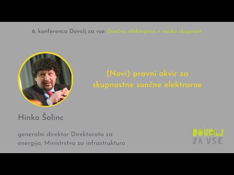 Hinko Šolinc: (Novi) pravni okvir za skupnostne sončne elektrarne