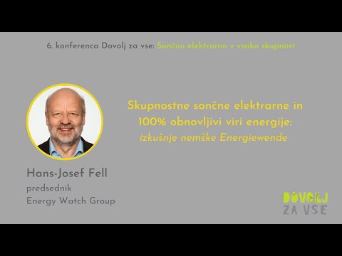 Hans-Josef Fell: Skupnostne sončne elektrarne in 100% obnovljivi viri energije